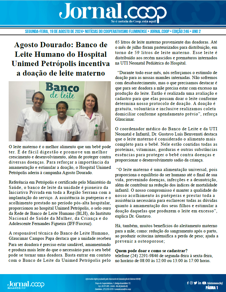 Jornal.Coop – Edição 246 – Ano 2 – 19 de agosto de 2024