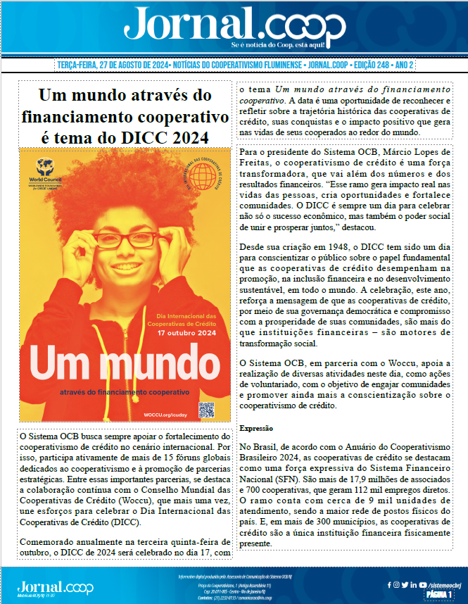 Jornal.Coop – Edição 248 – Ano 2 – 27 de agosto de 2024