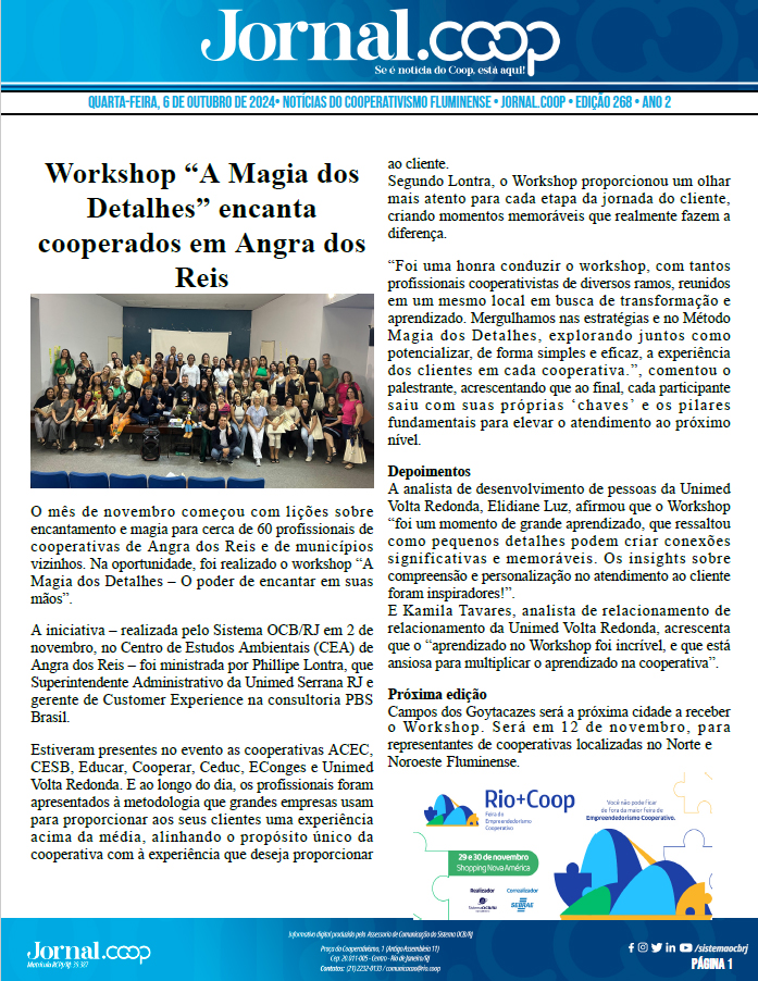 Jornal.Coop – Edição 268 – Ano 2 – 6 de Novembro de 2024