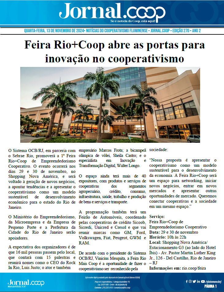 Jornal.Coop – Edição 270 – Ano 2 – 13 de Novembro de 2024