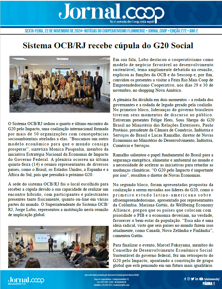 Jornal.Coop – Edição 272 – Ano 2 – 22 de Novembro de 2024