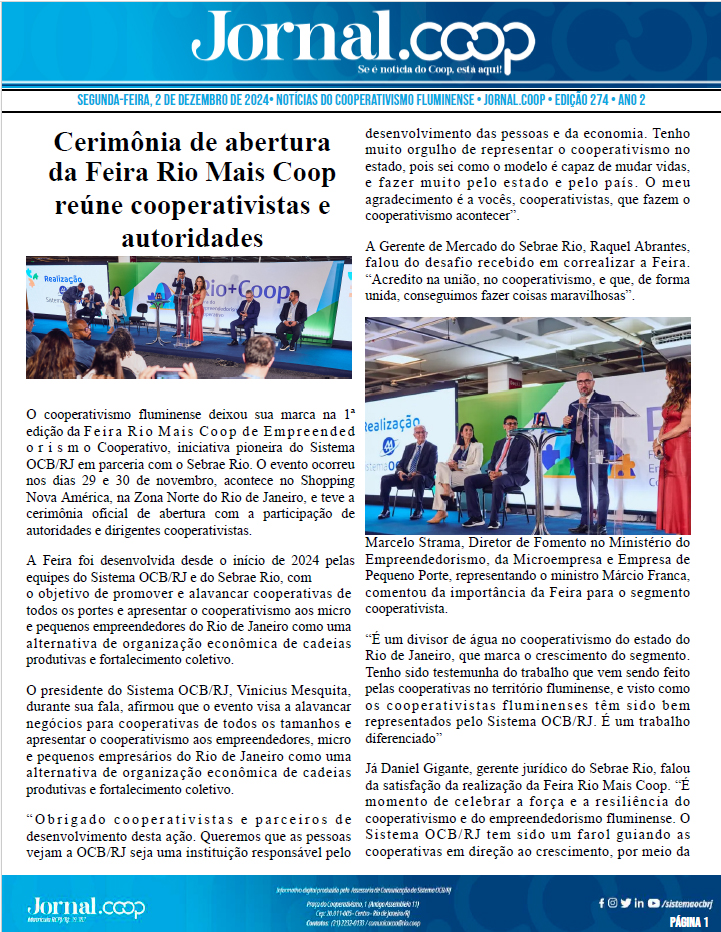 Jornal.Coop – Edição 274 – Ano 2 – 2 de dezembr de 2024