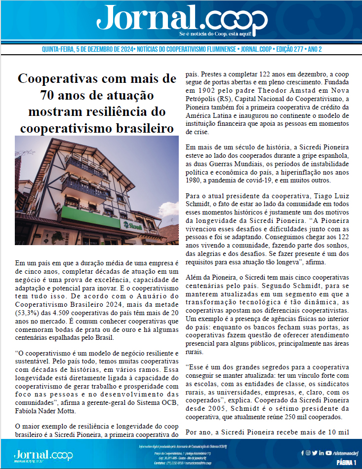 Jornal.Coop – Edição 277 – Ano 2 – 5 de dezembro de 2024