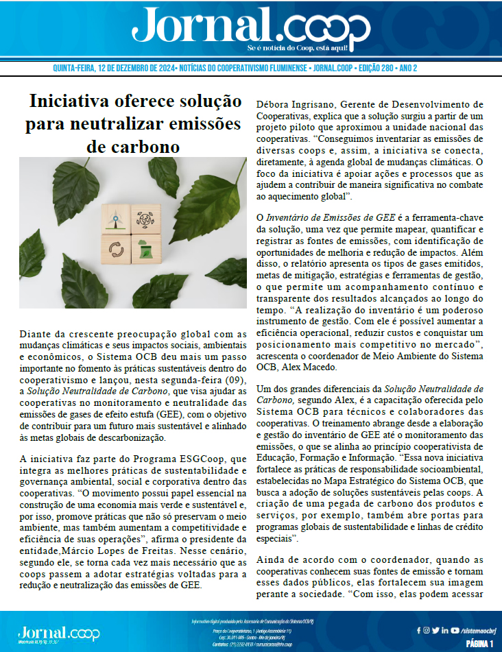 Jornal.Coop – Edição 280 – Ano 2 – 12 de dezembro de 2024
