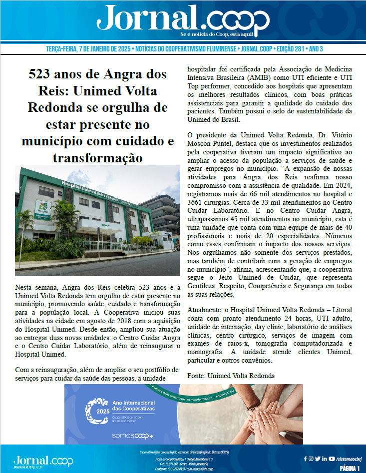 Jornal.Coop – Edição 281 – Ano 3 – 7 de Janeiro de 2025