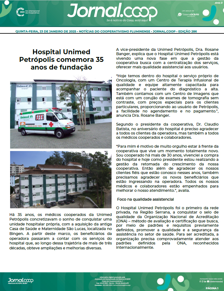 Jornal.Coop – Edição 286 – Ano 3 – 23 de Janeiro de 2025