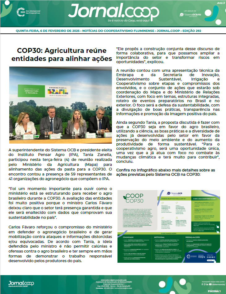 Jornal.Coop – Edição 292 – Ano 3 – 6 de Fevereiro de 2025