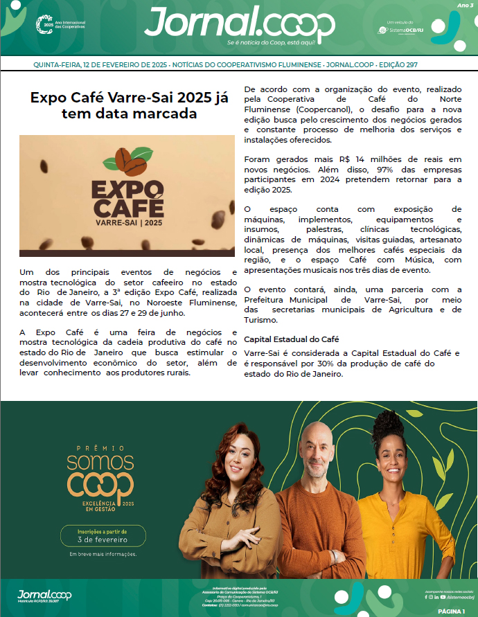 Jornal.Coop – Edição 297 – Ano 3 – 13 de Fevereiro de 2025