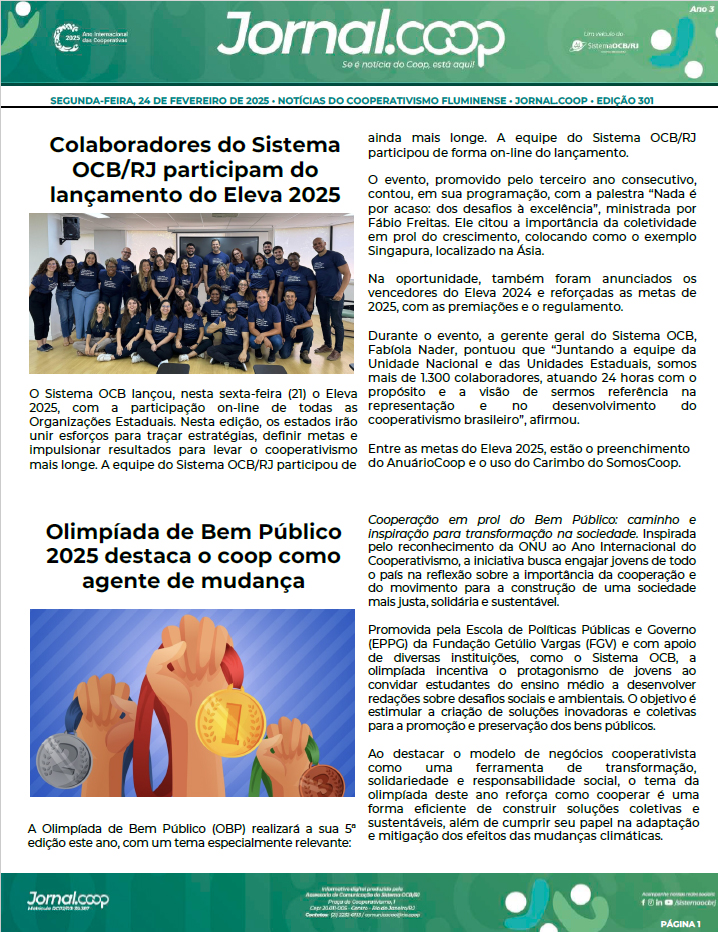 Jornal.Coop – Edição 301 – Ano 3 – 24 de Fevereiro de 2025