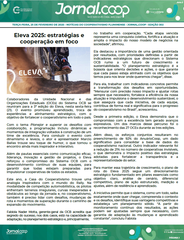 Jornal.Coop – Edição 302 – Ano 3 – 25 de Fevereiro de 2025