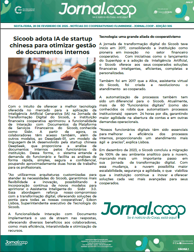 Jornal.Coop – Edição 305 – Ano 3 – 28 de Fevereiro de 2025