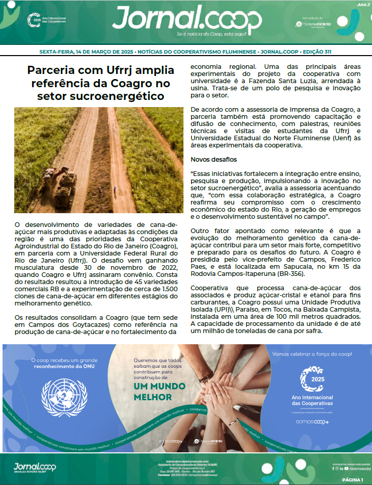 Jornal.Coop – Edição 311 – Ano 3 – 14 de março de 2025