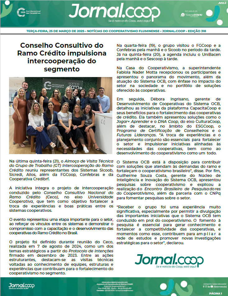 Jornal.Coop – Edição 318 – Ano 3 – 25 de março de 2025