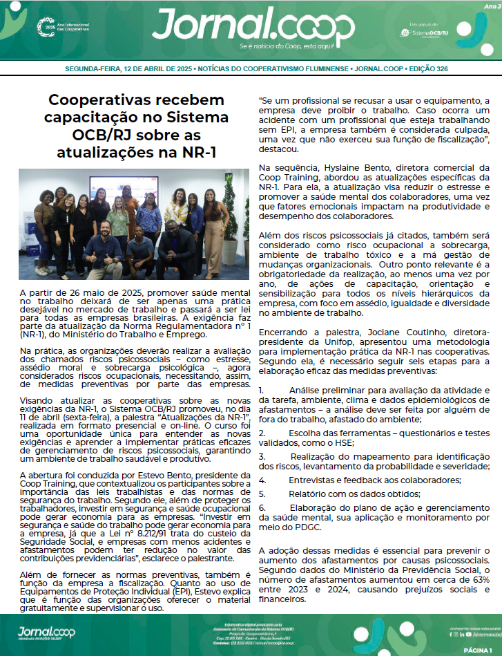 Jornal.Coop – Edição 326 – Ano 3 – 14 de Abril de 2025