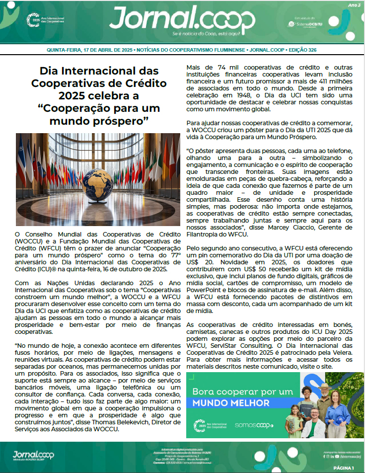 Jornal.Coop – Edição 329 – Ano 3 – 17 de Abril de 2025