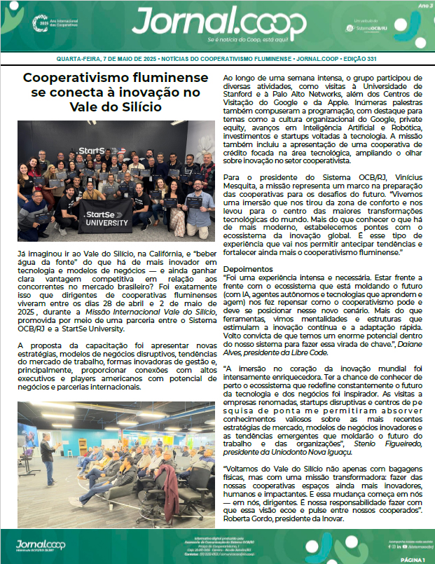 Jornal.Coop – Edição 331 – Ano 3 – 7 de Maio de 2025