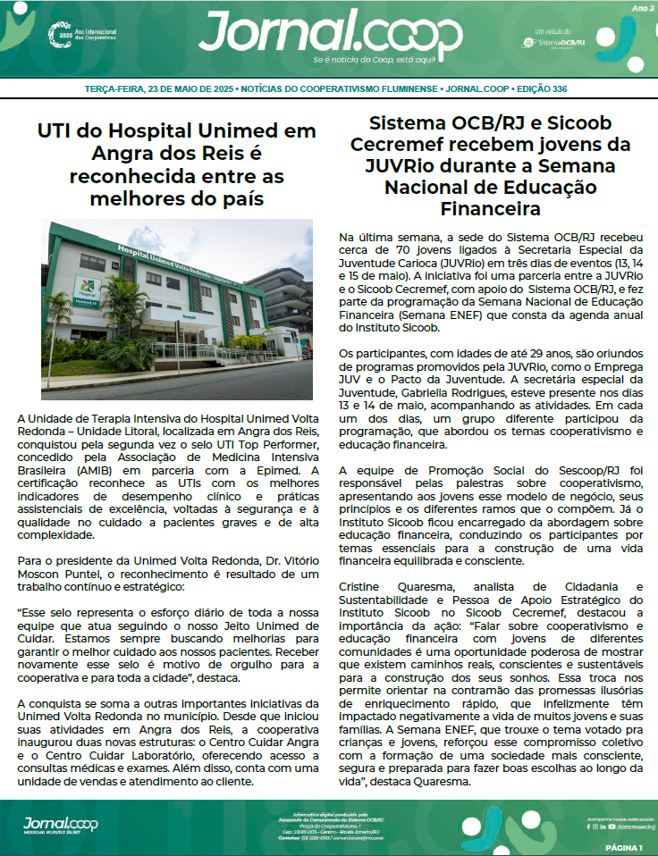 Jornal.Coop – Edição 336 – Ano 3 – 23 de Maio de 2025