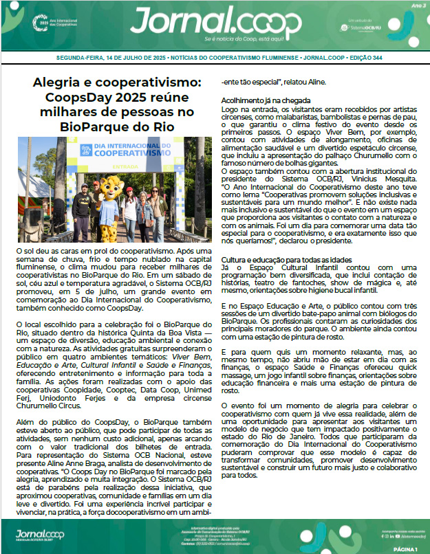Jornal.Coop – Edição 344 – Ano 3 – 14 de Julho de 2025