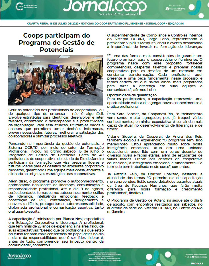 Jornal.Coop – Edição 346 – Ano 3 – 16 de Julho de 2025