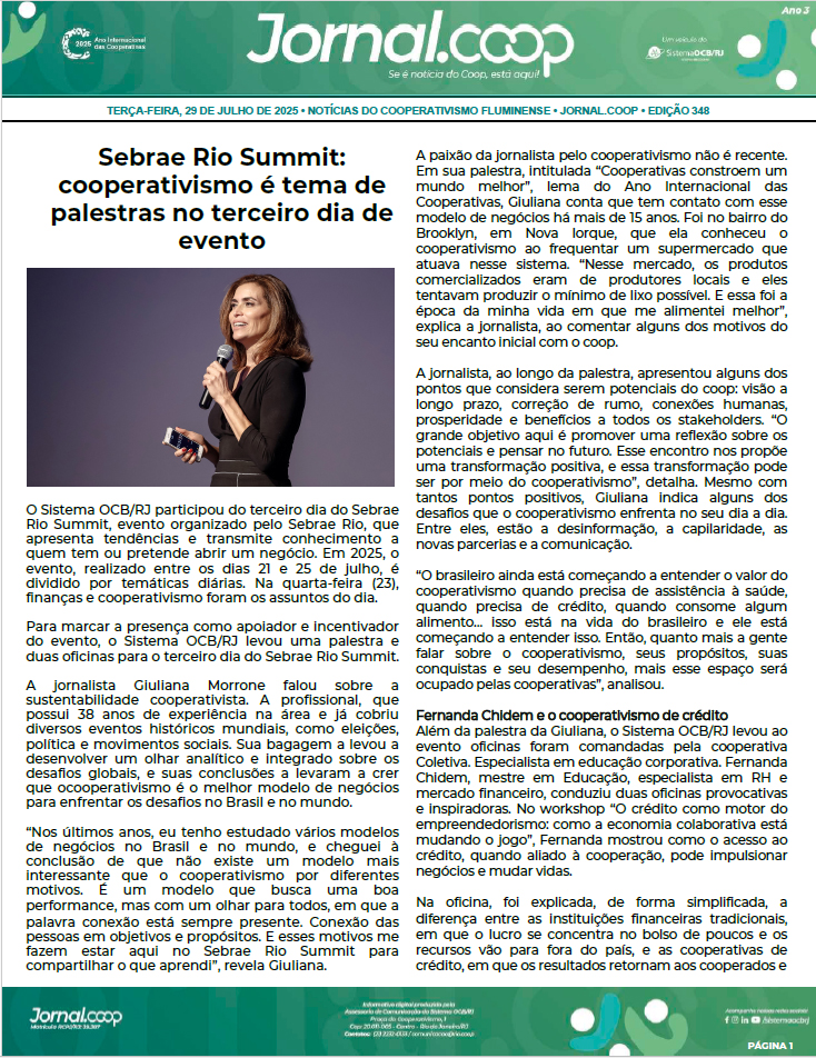 Jornal.Coop – Edição 348 – Ano 3 – 29 de Julho de 2025