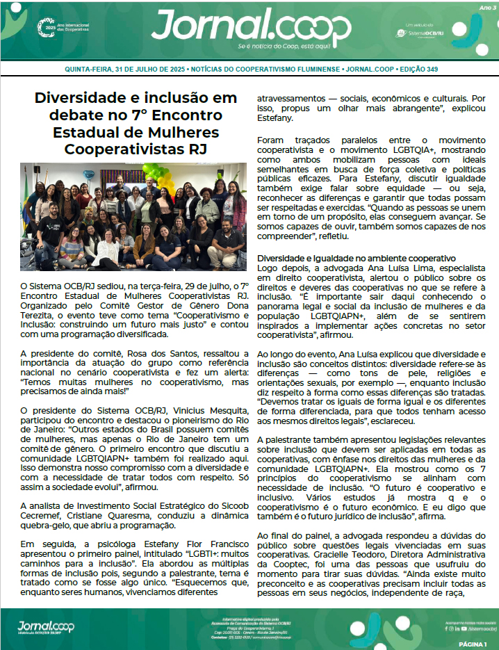 Jornal.Coop – Edição 349 – Ano 3 – 31 de Julho de 2025