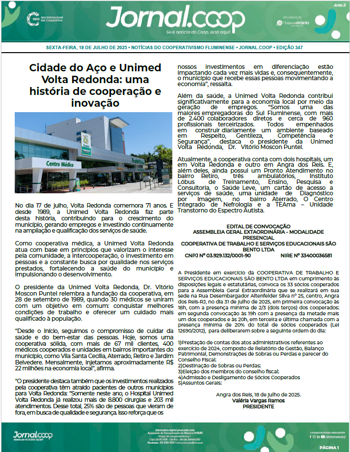 Jornal.Coop – Edição 347 – Ano 3 – 18 de Julho de 2025