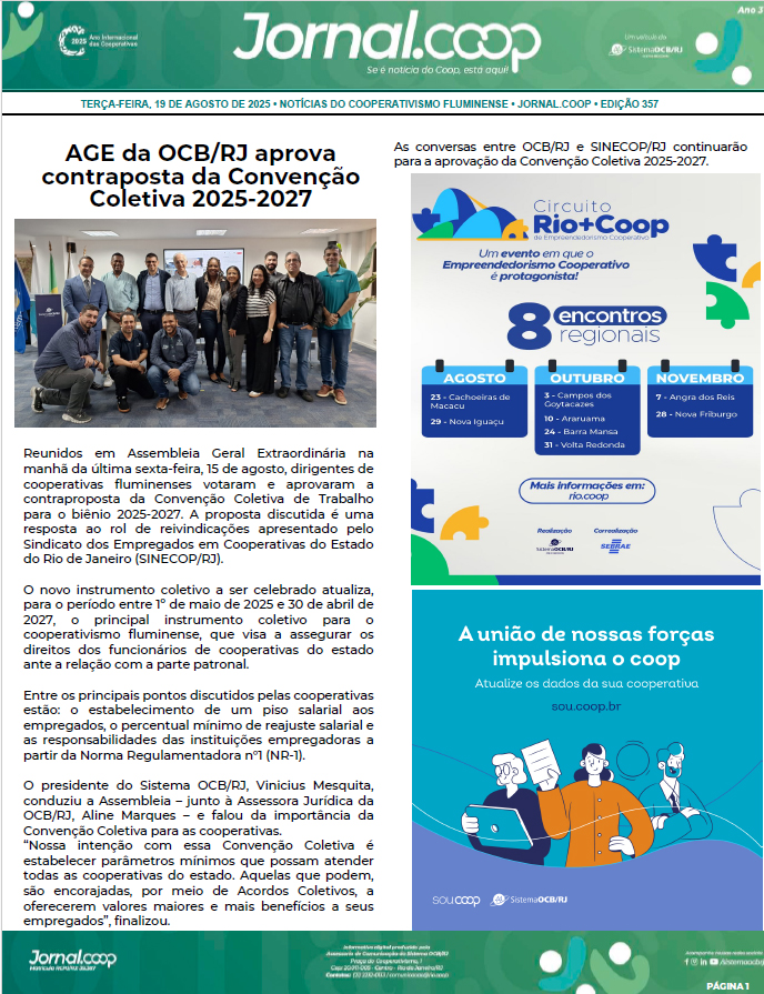 Jornal.Coop – Edição 357 – Ano 3 – 17 de Agosto de 2025