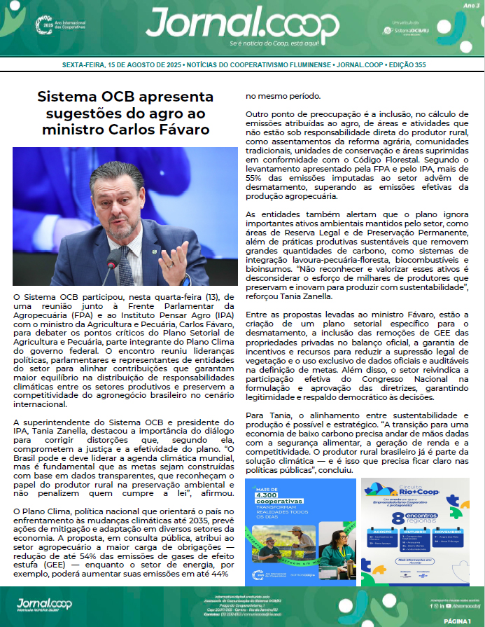 Jornal.Coop – Edição 355 – Ano 3 – 15de Agosto de 2025