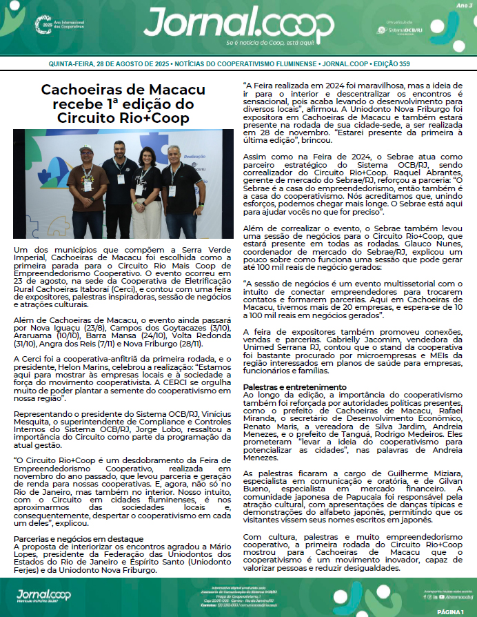 Jornal.Coop – Edição 359 – Ano 3 – 28 de Agosto de 2025