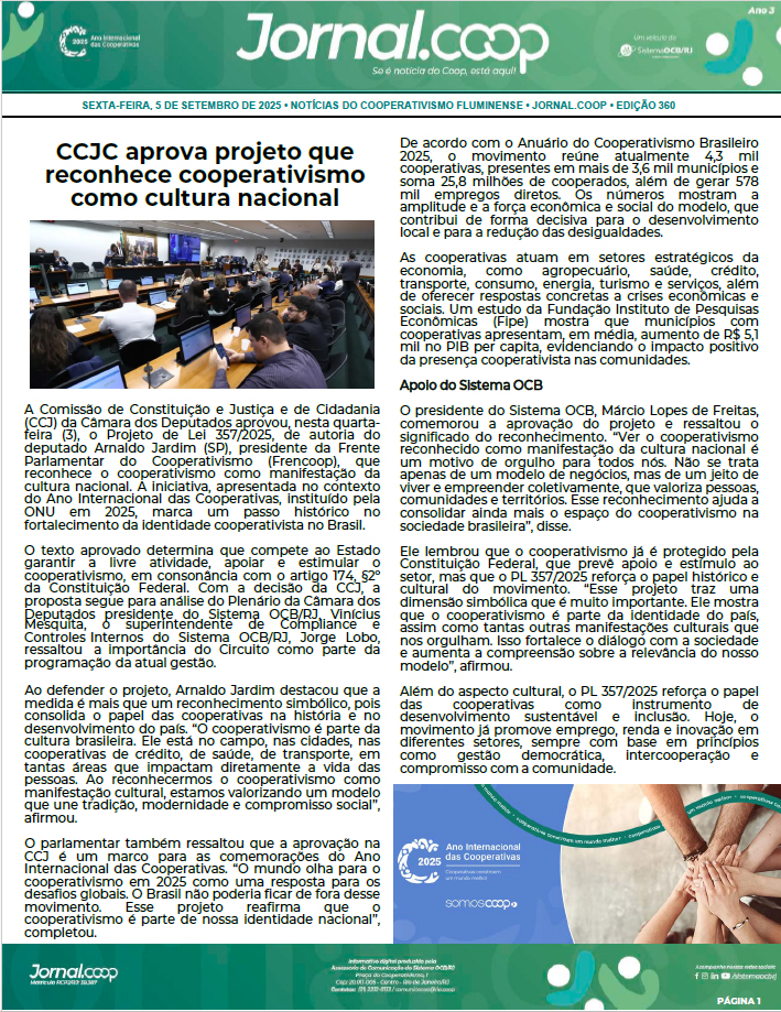 Jornal.Coop – Edição 360 – Ano 3 – 5 de setembro de 2025