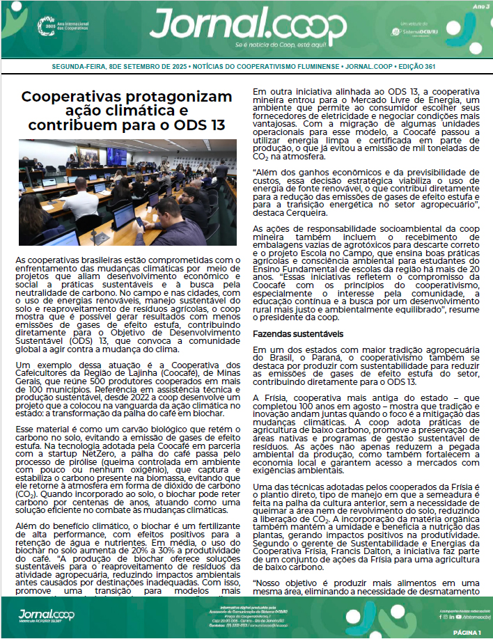 Jornal.Coop – Edição 361 – Ano 3 – 8 de setembro de 2025