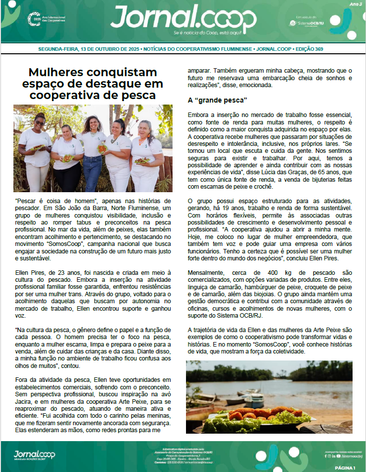Jornal.Coop – Edição 369 – Ano 3 – 13 de outubro de 2025