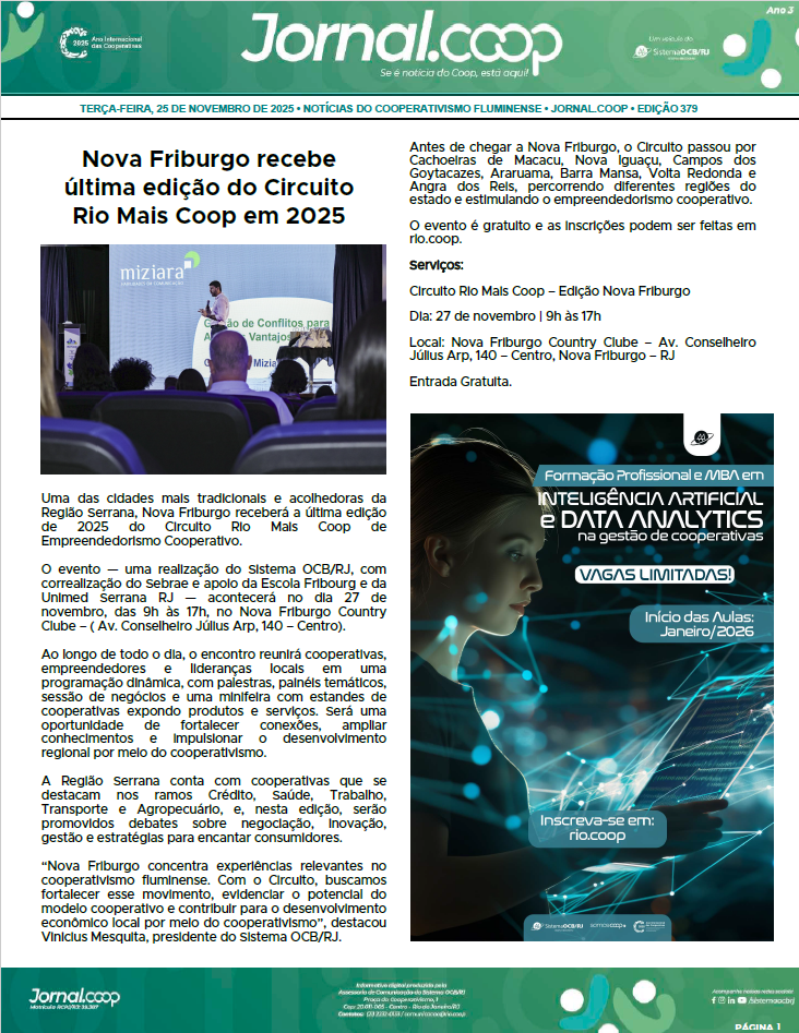 Jornal.Coop – Edição 379 – Ano 3 – 25 de Novembro de 2025