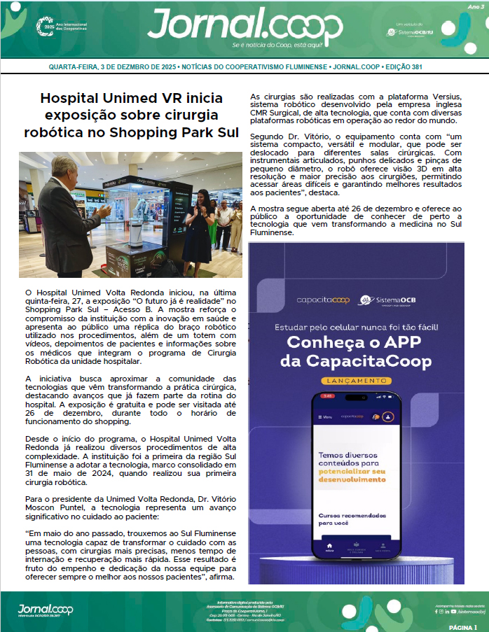 Jornal.Coop – Edição 381 – Ano 3 – 3 de Dezembro de 2025
