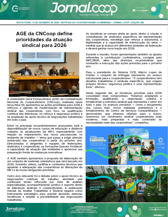 Jornal.Coop – Edição 386 – Ano 3 – 12 de Dezembro de 2025