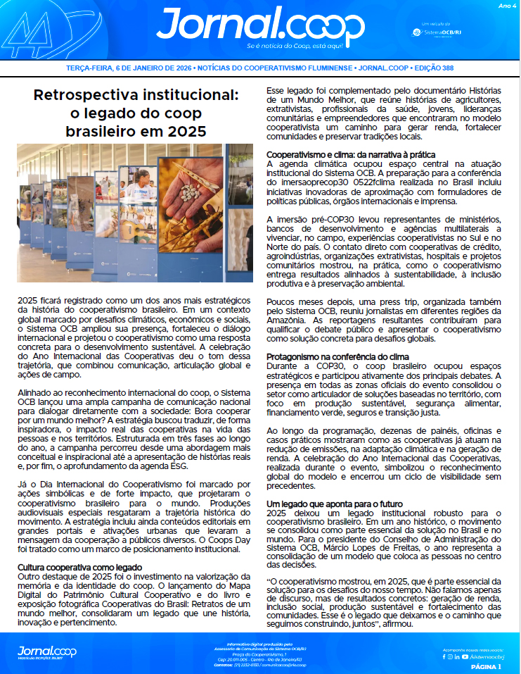 Jornal.Coop – Edição 388 – Ano 4 – 7 de Janeiro de 2026