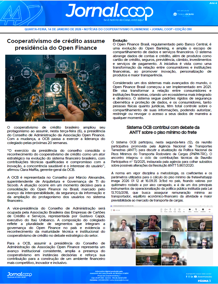Jornal.Coop – Edição 390 – Ano 4 – 14 de Janeiro de 2026