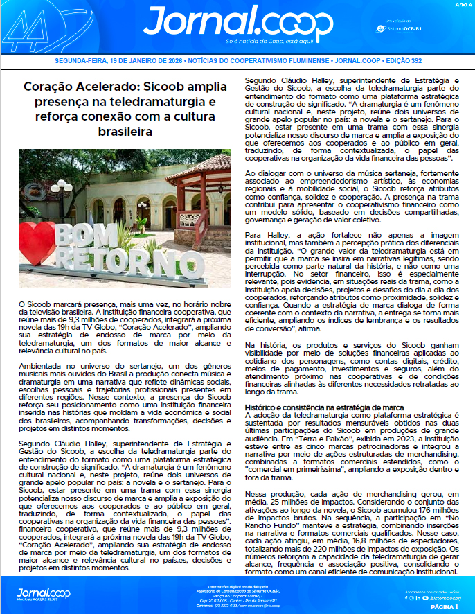 Jornal.Coop – Edição 392 – Ano 4 – 19 de Janeiro de 2026