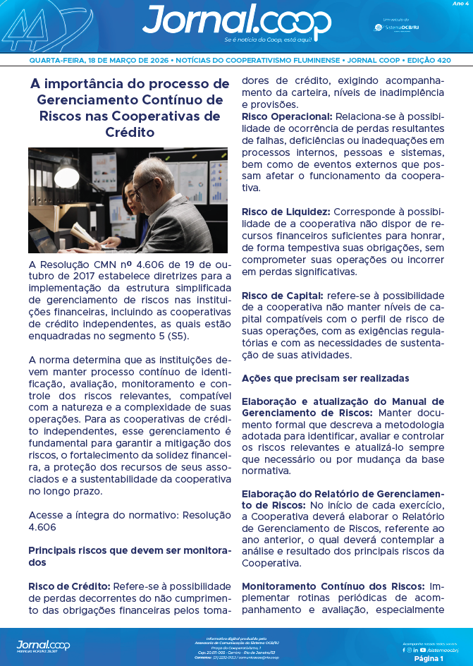 Jornal.Coop – Edição 420 – Ano 4 – 18 de março de 2026