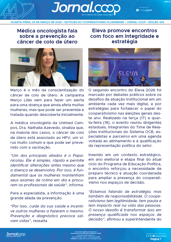 Jornal.Coop – Edição 424 – Ano 4 – 25 de março de 2026
