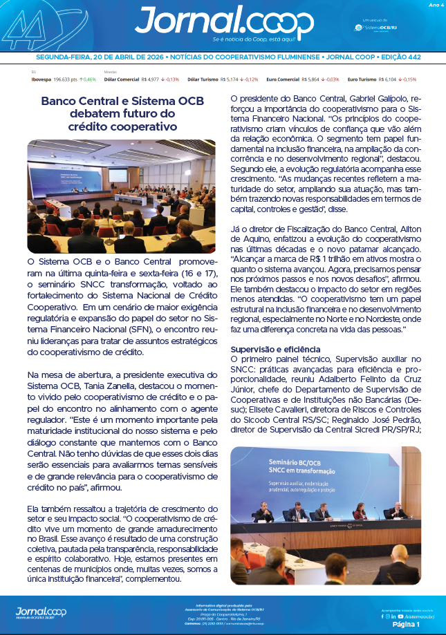 Jornal.Coop RJ – Edição 442 – Ano 4 – 20 de abril de 2026