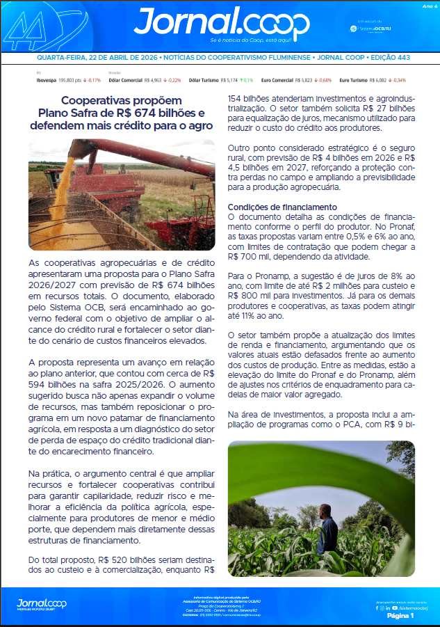 Jornal.Coop RJ – Edição 443 – Ano 4 – 22 de abril de 2026