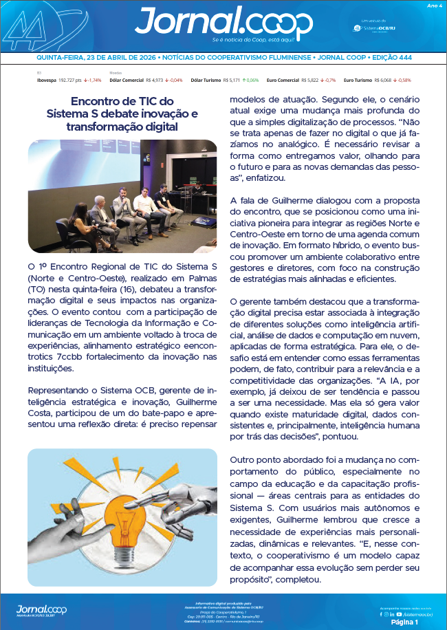 Jornal.Coop RJ – Edição 444 – Ano 4 – 23 de abril de 2026