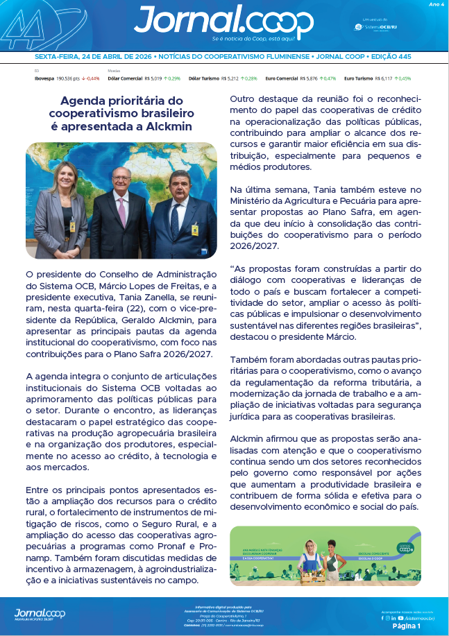 Jornal.Coop RJ – Edição 445 – Ano 4 – 24de abril de 2026
