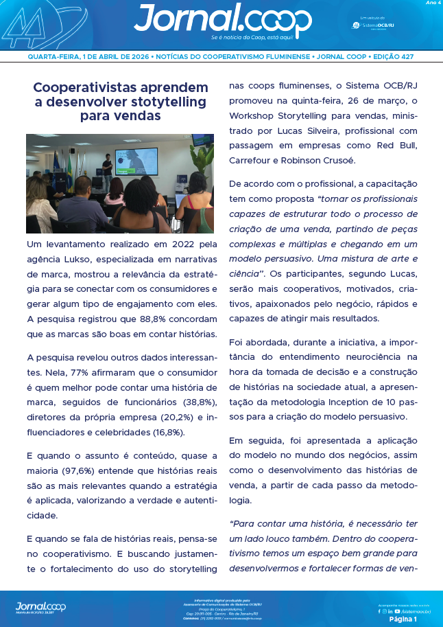 Jornal.Coop – Edição 427 – Ano 4 – 01 de abril de 2026