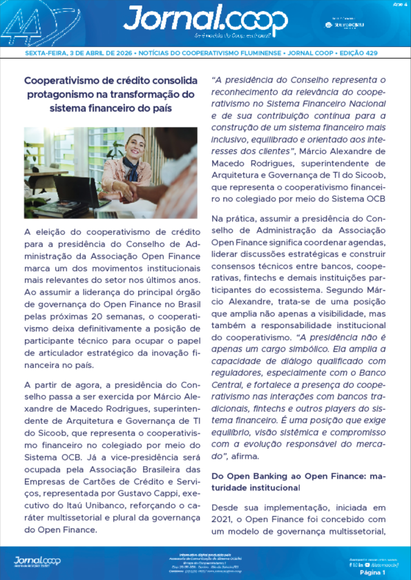 Jornal.Coop – Edição 429 – Ano 4 – 3 de abril de 2026