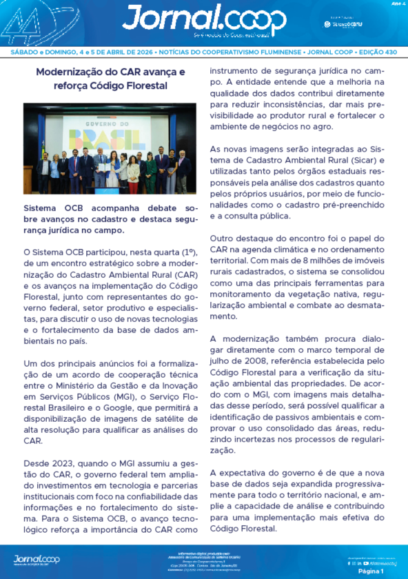 Jornal.Coop – Edição 430 – Ano 4 – 4 e 5 de abril de 2026