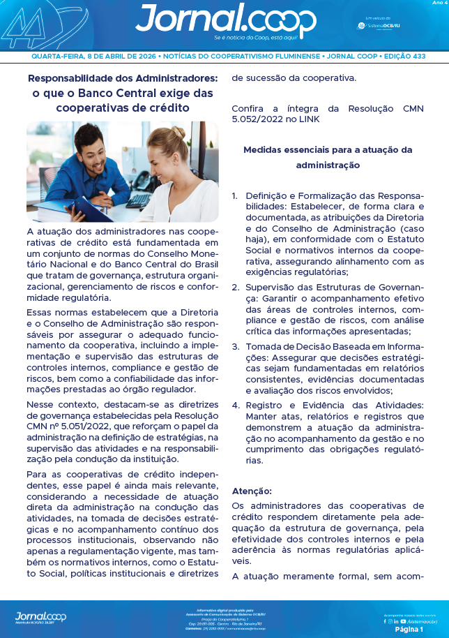 Jornal.Coop RJ – Edição 433 – Ano 4 – 8 de abril de 2026