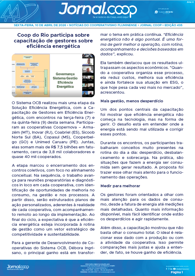 Jornal.Coop RJ – Edição 435 – Ano 4 – 10 de abril de 2026