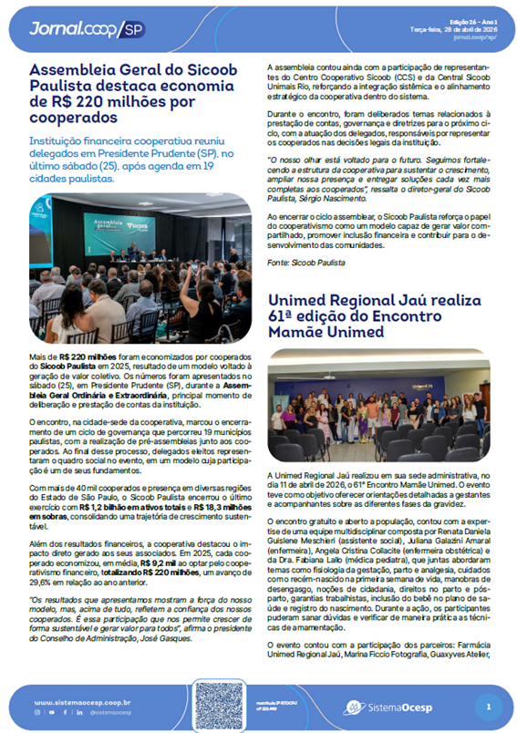 Edição 026 – Ano 1 – SP – 28 de abril de 2026
